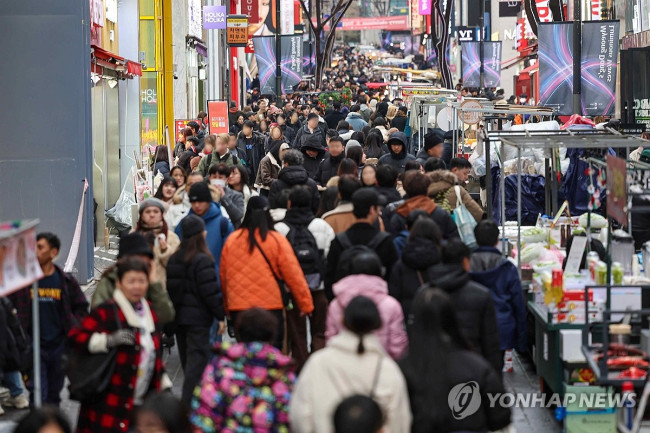 연말 명동거리