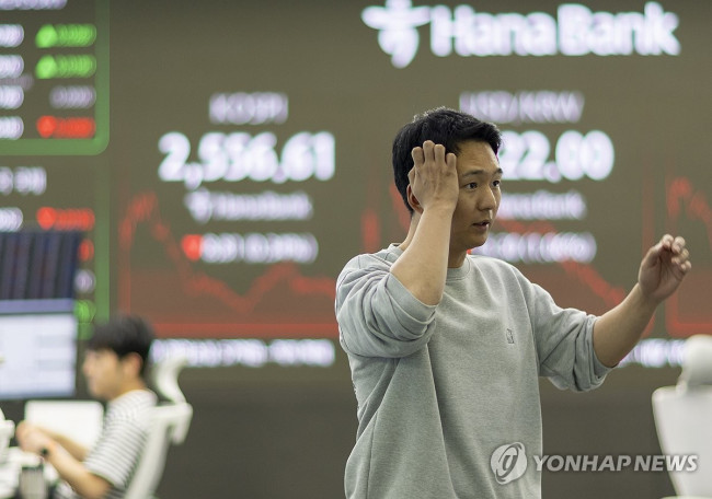 코스피 2,550대 하락 마감…코스닥 1.3% 내려
